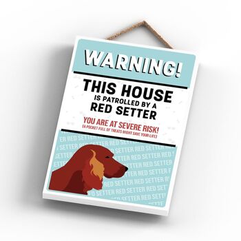 P4573 - Red Setter Works Of K Pearson Dog Breed Illustration Plaque à suspendre en bois 3