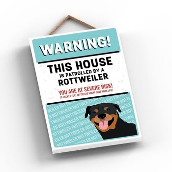 P4574 - Rottweiler Works Of K Pearson Dog Breed Illustration Plaque à suspendre en bois 2