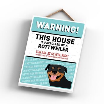 P4574 - Rottweiler Works Of K Pearson Dog Breed Illustration Plaque à suspendre en bois 3