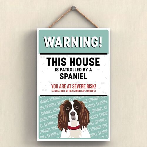 P4577 - Spaniel Works Of K Pearson Dog Breed Illustration Wooden Hanging Plaque