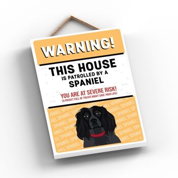 P4578 - Spaniel Black Works Of K Pearson Dog Breed Illustration Plaque à suspendre en bois 2