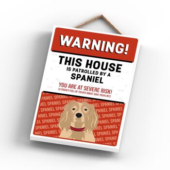 P4579 - Spaniel Gold Works Of K Pearson Dog Breed Illustration Plaque à suspendre en bois 3