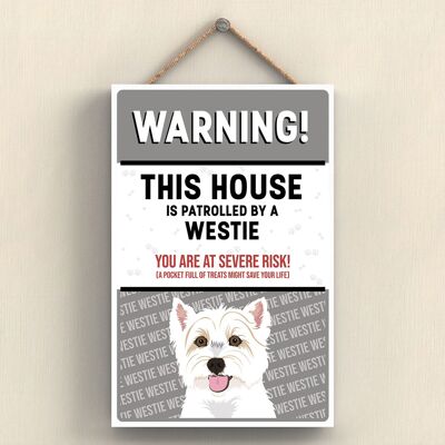 P4582 - Westie Works Of K Pearson Dog Breed Illustration Wooden Hanging Plaque