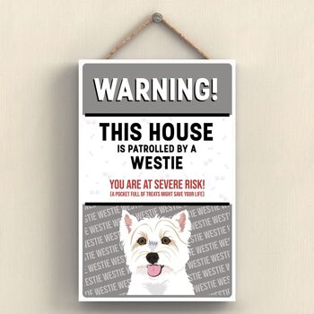 P4582 - Westie Works Of K Pearson Dog Breed Illustration Plaque à suspendre en bois 1