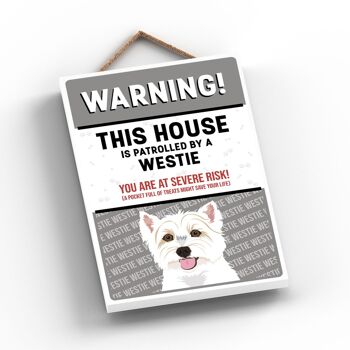 P4582 - Westie Works Of K Pearson Dog Breed Illustration Plaque à suspendre en bois 2