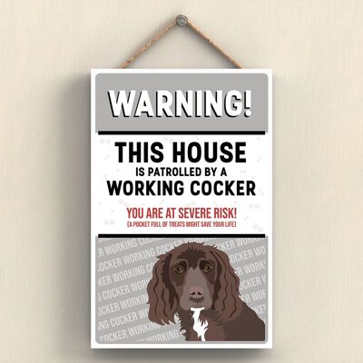 P4584 - Working Cocker Works Of K Pearson Dog Breed Illustration Placa colgante de madera