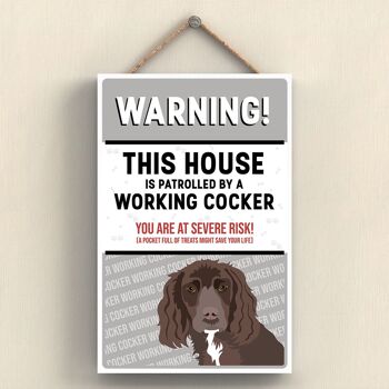 P4584 - Working Cocker Works Of K Pearson Dog Breed Illustration Plaque à suspendre en bois 1