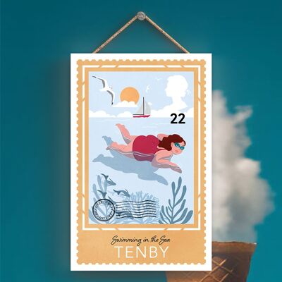 P4594 - Swimming In The Sea Sunny Beach Theme Gift Idea Hanging Plaque