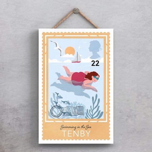 P4595 - Swimming In The Sea Sunny Beach Theme Gift Idea Hanging Plaque
