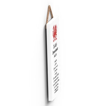 P4600 - Ten Welsh Commandments Welsh Dragon Sign Plaque décorative en bois à suspendre 4