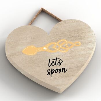 P4629 - Lets Spoon Welsh Love Spoon Plaque à Suspendre Coeur en Bois 2