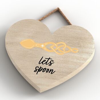 P4629 - Lets Spoon Welsh Love Spoon Plaque à Suspendre Coeur en Bois 4