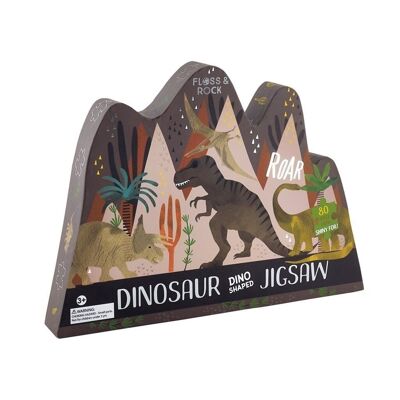 Puzzle a forma di "Dino" da 80 pezzi con scatola sagomata - Dinosauro
