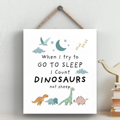 P4709 - Dinosaur Count Dinosaurs Kids Bedroom Sign Hanging Plaque