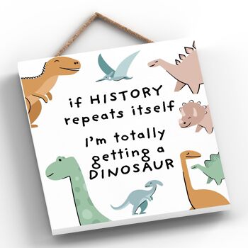 P4710 - L'histoire des dinosaures répète la plaque à suspendre pour chambre d'enfant 2