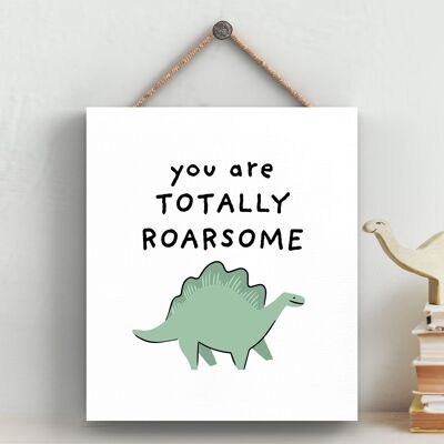 P4713 - Dinosaur Totally Roarsome Dimetrodon Kids Bedroom Sign Hanging Plaque