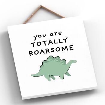 P4713 - Dinosaur Totally Roarsome Dimetrodon Kids Bedroom Sign Plaque à suspendre 2