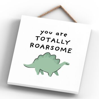 P4713 - Dinosaur Totally Roarsome Dimetrodon Kids Bedroom Sign Plaque à suspendre 4