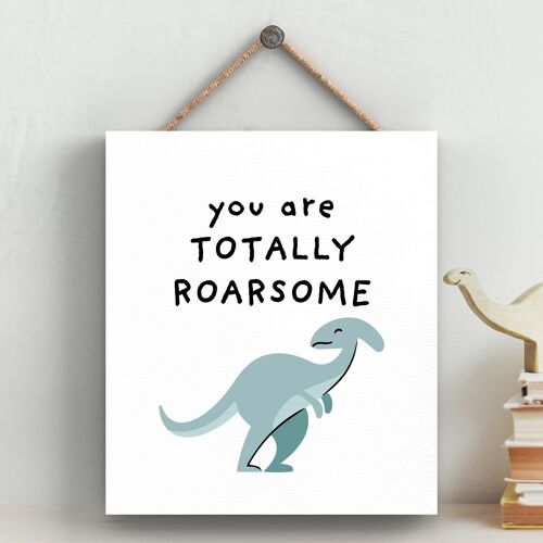 P4714 - Dinosaur Totally Roarsome Parasauropholus Kids Bedroom Sign Hanging Plaque