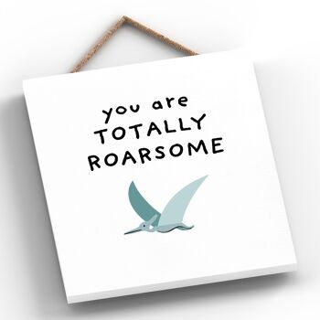 P4715 - Dinosaur Totally Roarsome Pterodactyl Kids Bedroom Sign Hanging Plaque 2