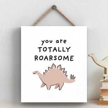 P4716 - Dinosaur Totally Roarsome Stegosaurus Kids Bedroom Sign Hanging Plaque 1