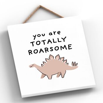P4716 - Dinosaur Totally Roarsome Stegosaurus Kids Bedroom Sign Hanging Plaque 2