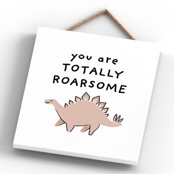 P4716 - Dinosaur Totally Roarsome Stegosaurus Kids Bedroom Sign Hanging Plaque 4