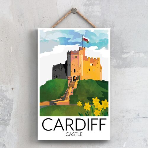 P4722 - Cardiff Castle Illustratione Hanging Wall Decorative Plaque