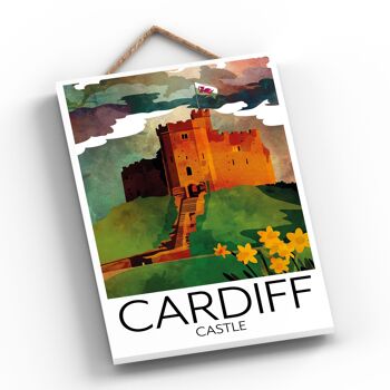 P4724 - Plaque décorative murale à suspendre Illustration du château de Cardiff 2
