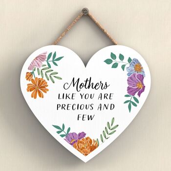 P4748 - Mothers Precious And Few Mothers Day Plaque florale à suspendre en forme de cœur 1