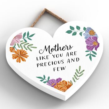 P4748 - Mothers Precious And Few Mothers Day Plaque florale à suspendre en forme de cœur 2