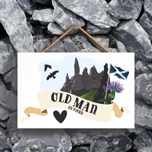 P4824 - Old Man Of Storr On Scotland Theme Wooden Hanging Plaque