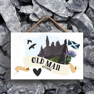 P4824 - Placa Colgante de Madera Temática Old Man Of Storr On Scotland