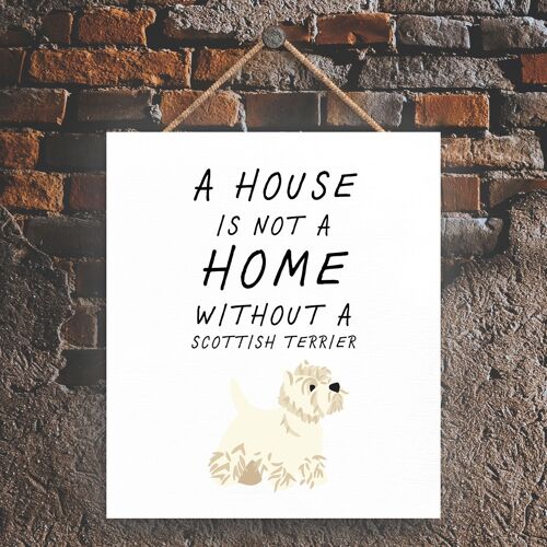 P4843 - House Without A West Highland Terrier On Scotland Theme Wooden Hanging Plaque