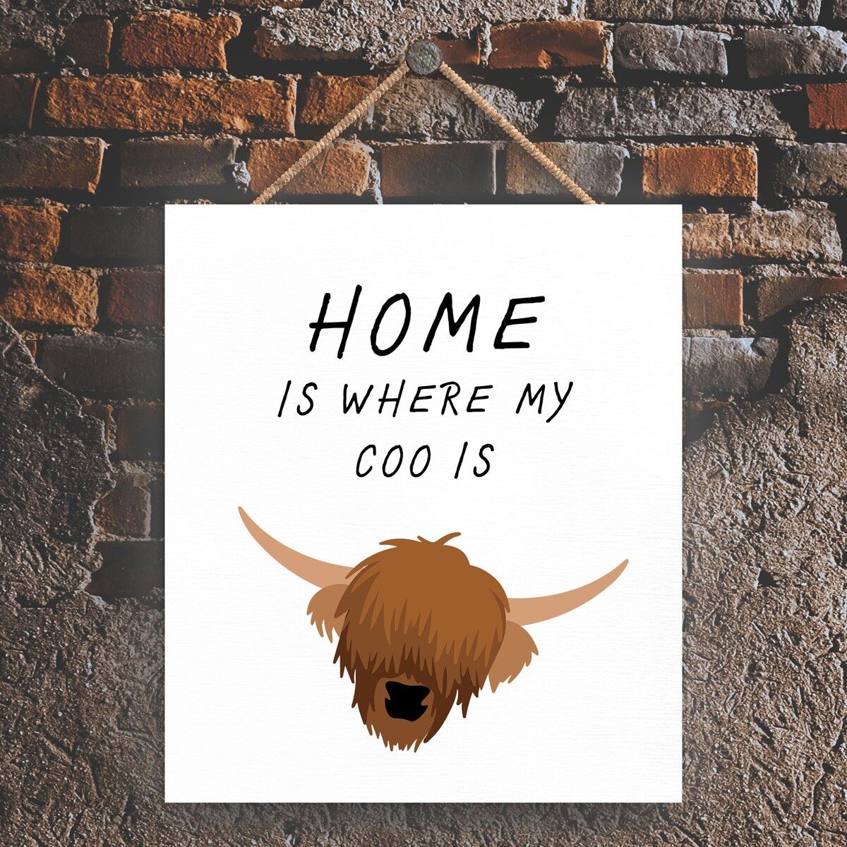 P4846 - House Is My Where My Coo Is On Scotland Tema targa da appendere in legno