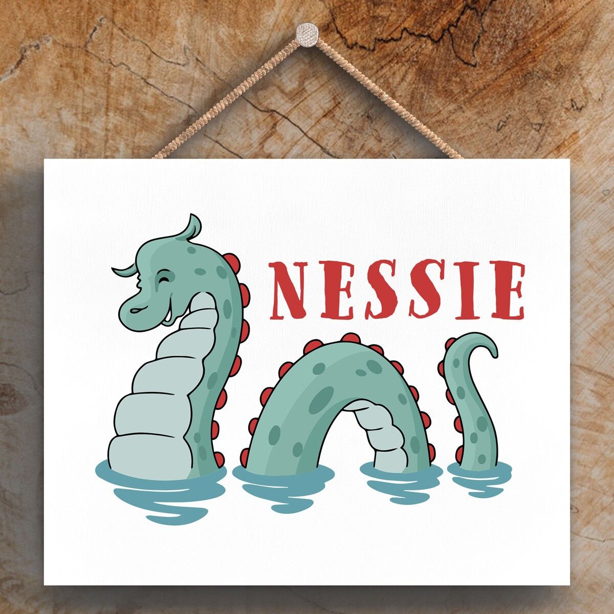 P4863 – Loch Ness Monster Schottland Thema Holzschild zum Aufhängen