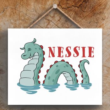 P4863 - Plaque à suspendre en bois sur le thème du monstre du Loch Ness en Écosse 1