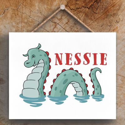 P4863 - Loch Ness Monster Scotland Theme Wooden Hanging Plaque