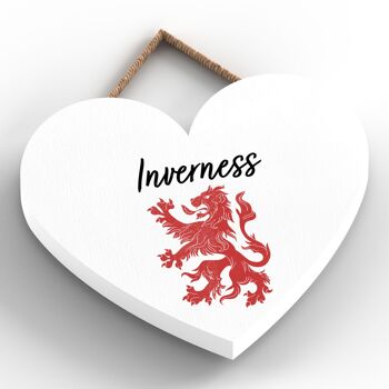 P4871 - Inverness Rampant Lion Heart Ecosse Plaque à suspendre en bois 2
