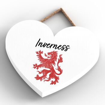 P4871 - Inverness Rampant Lion Heart Ecosse Plaque à suspendre en bois 4
