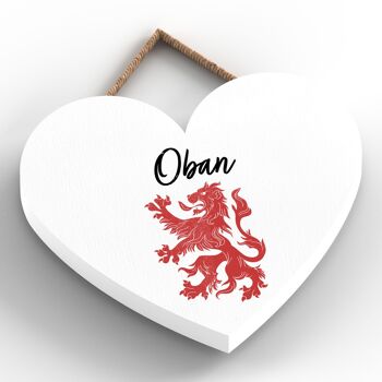 P4872 - Oban Rampant Lion Heart Ecosse Plaque à suspendre en bois 2