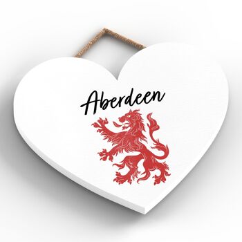 P4882 - Aberdeen Rampant Lion Heart Ecosse Plaque à suspendre en bois 2
