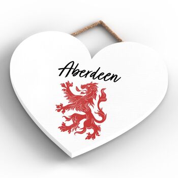 P4882 - Aberdeen Rampant Lion Heart Ecosse Plaque à suspendre en bois 4