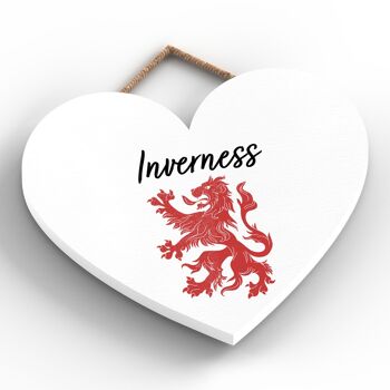 P4885 - Inverness Rampant Lion Heart Ecosse Plaque à suspendre en bois 2