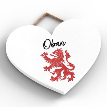 P4886 - Oban Rampant Lion Heart Ecosse Plaque à suspendre en bois 2