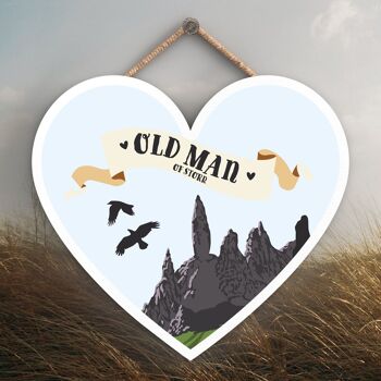 P4890 - Plaque à suspendre en bois sur le thème de l'Ecosse Old Man ou Storr Heart 1