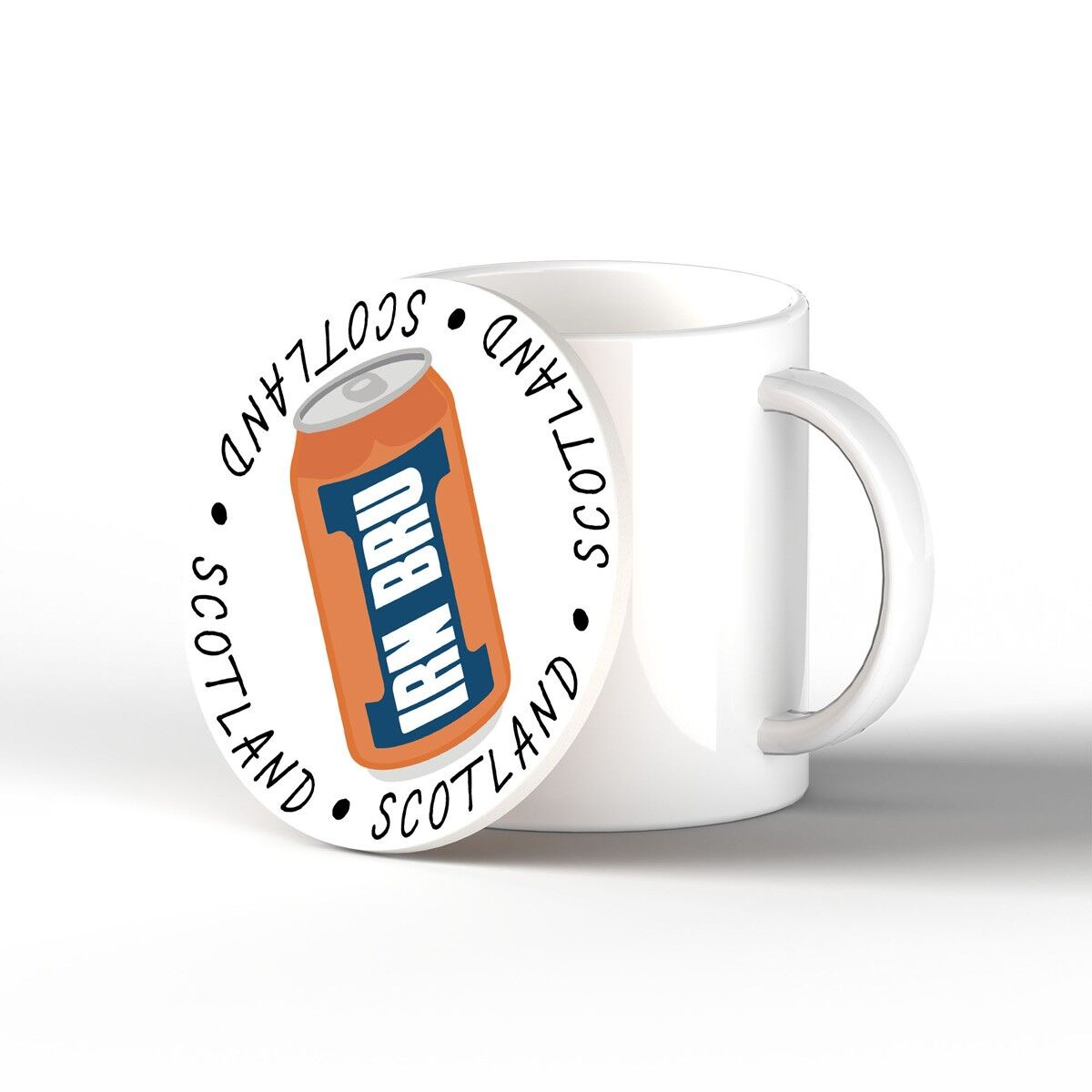 P4893 - Can Of Iron Bru On A Scotland Theme Ceramic Coaster