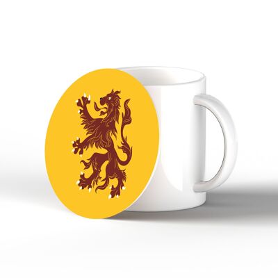 P4898 - Rampant Lion On A Scotland Theme Ceramic Coaster