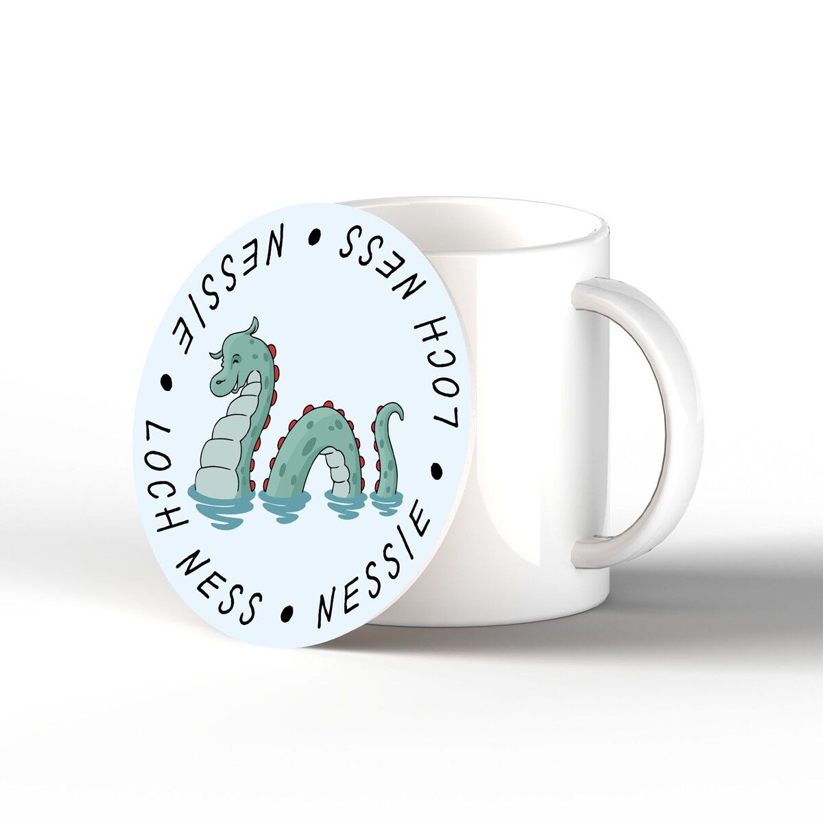 P4899 - Loch Ness Nessie su un sottobicchiere in ceramica a tema Scozia