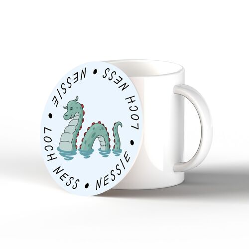 P4899 - Loch Ness Nessie On A Scotland Theme Ceramic Coaster